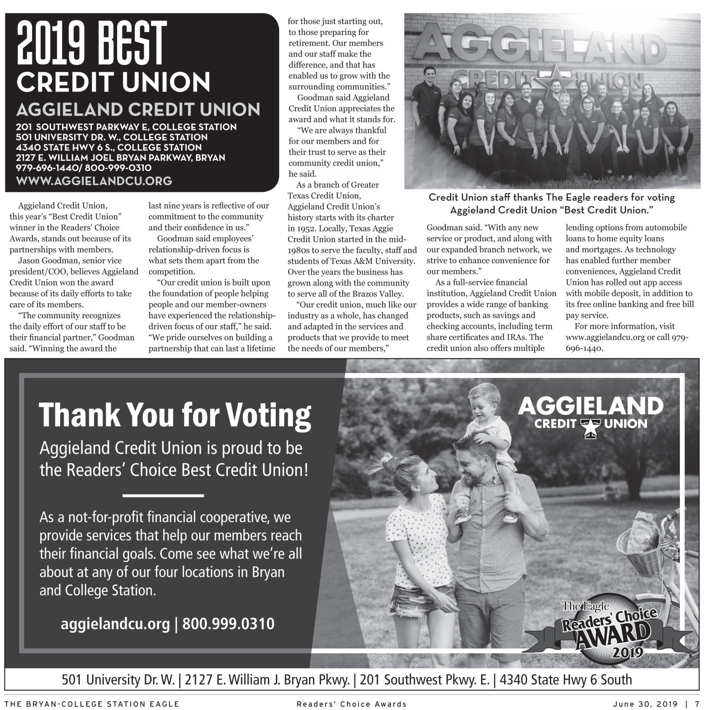 The Eagle Readers' Choice Award 2019
